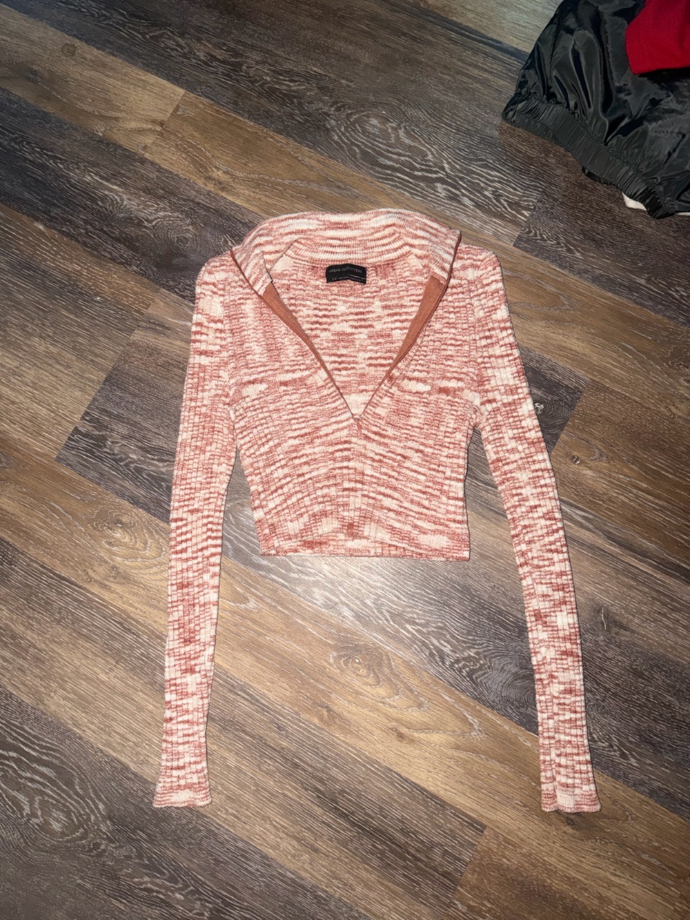 Urban Outfitters Marled Rust and Cream Wrap Crop Top